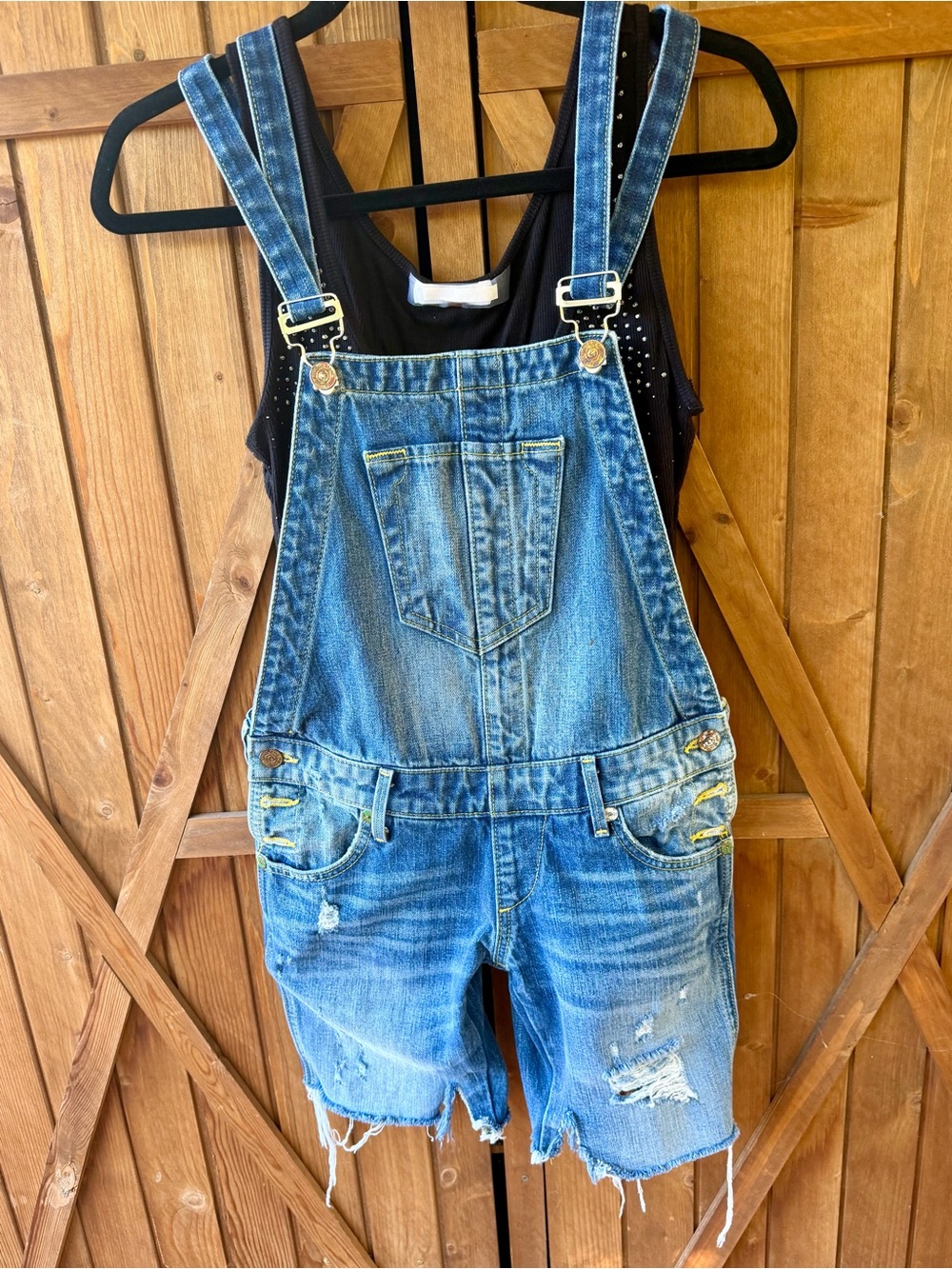 True Religion Vintage Bib Shorts Size 23